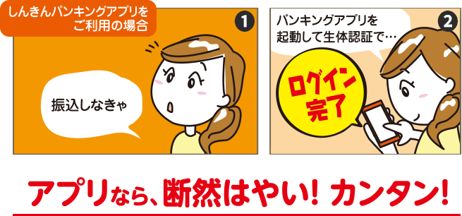 しんきんバンキングアプリをご利用の場合