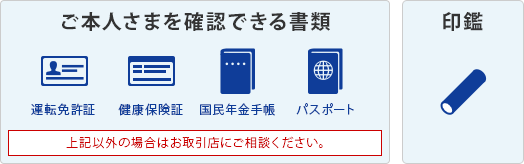 ご本人さまを確認できる書類