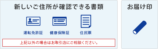 新しいご住所が確認できる書類