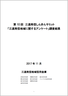 第10回三遠南信しんきんサミット「三遠南信地域に関するアンケート」調査結果