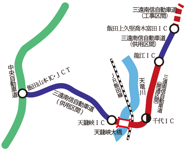 三遠南信自動車道道路地図